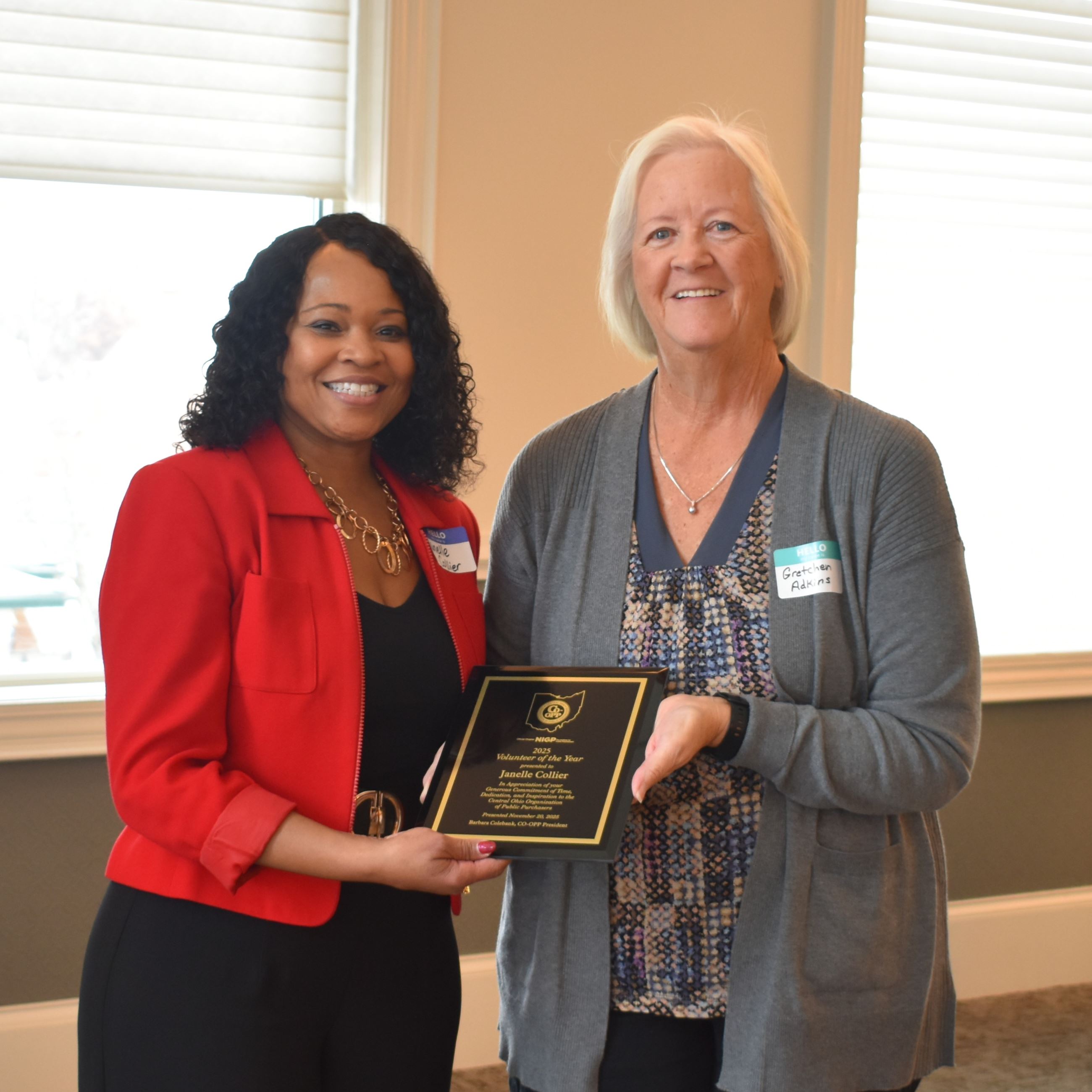 Photo - 2025 December - Janelle Collier CO-OPP volunteer award Finance